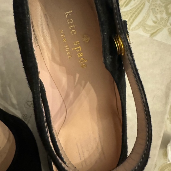 Kate Spade Nara Double Strap Mary Jane Black Suede Heels Size 6 - Picture 12 of 12